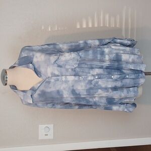 Old Navy Tie Dye Button Down Boyfriend Blouse Size XL